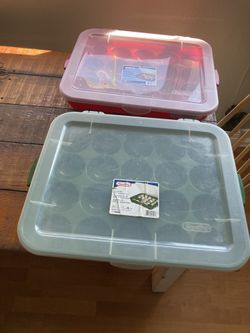 Sterilite Christmas Ornament Storage - Two Containers
