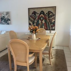 Wood Dining Table And 4 Chairs 