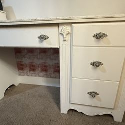 White All Wooden Desk /beauty Table / Hutch Also Available 
