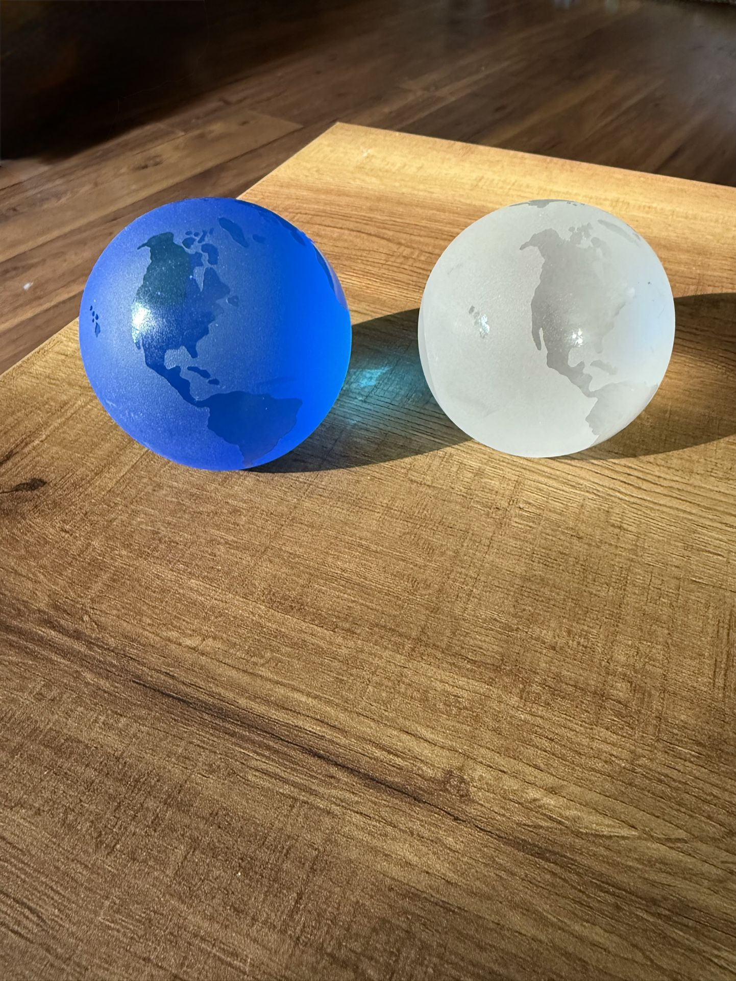 (2) Globe Paper Weights