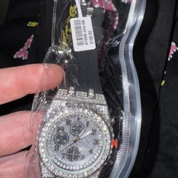 Iced-Out Watch – Black Band – $100 OBO