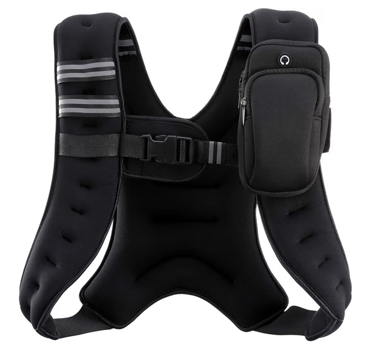 ZELUS Weighted Vest | 16lb | Weighted Vest with Reflective Stripe | Black