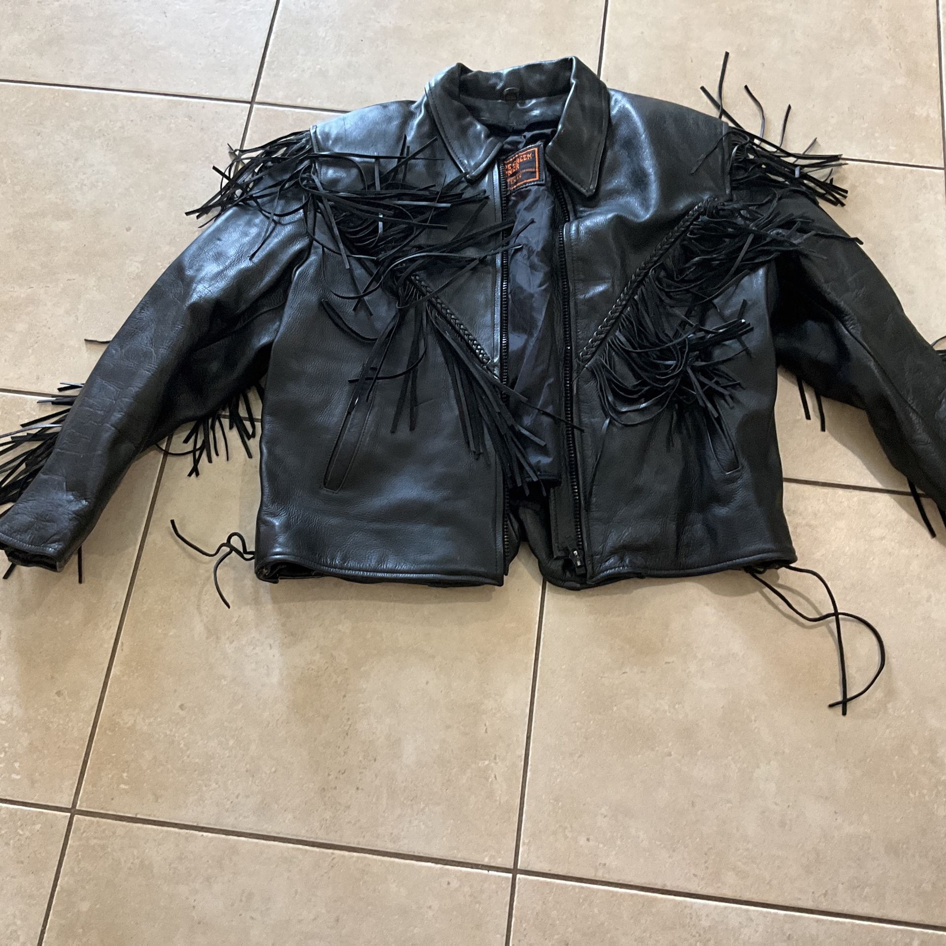 BLACK LEATHER MOTORCYCLE JACKET