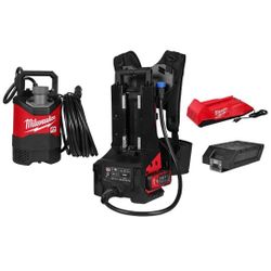 Milwaukee MX FUEL 1HP 2 in. Submersible Pump Kit with (1) MXFXC406 Battery Pack and (1) Portable Pump Console with Remote Brand New 