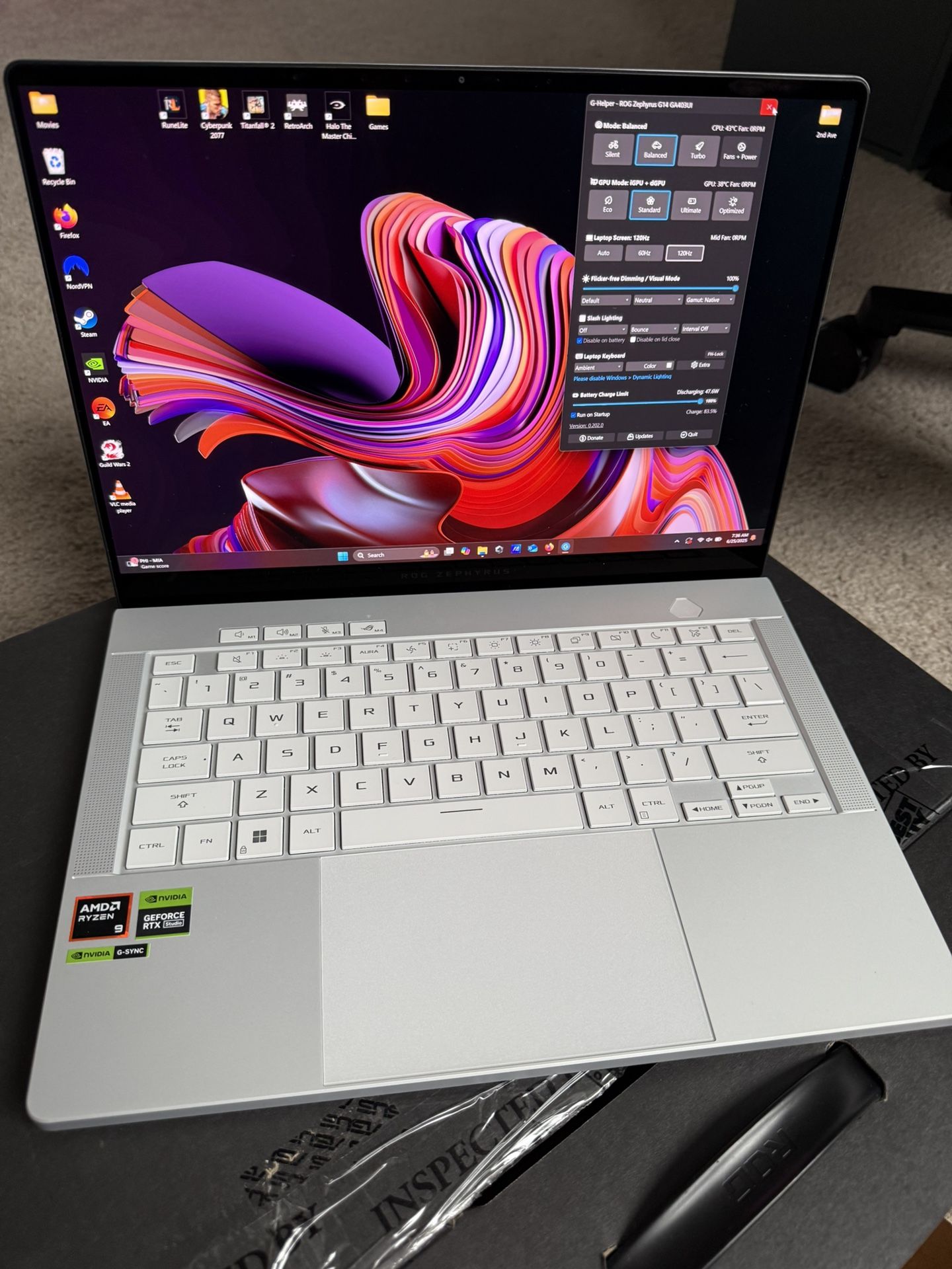 ASUS - ROG Zephyrus G14 14" OLED 3K 120Hz Gaming Laptop - AMD Ryzen 9 8945HS - 32GB LPDDR5X - NVIDIA