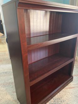 Cherry Wood 3-Shelf Bookcase