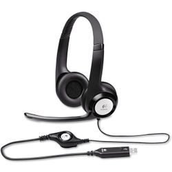 NEW! Pack of 8! Logitech H390 Wired Headset W/Mic Stereo Headphones with Noise Cancelling Microphone