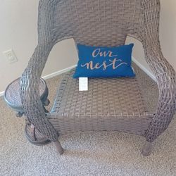Nice Wicker Chair And Side Table 