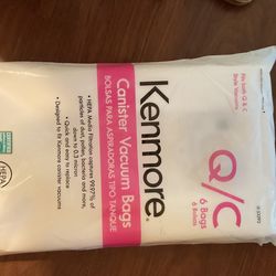 KENMORE CANISTER VACUUM BAGS QTY 6 NEW NEVER OPENED PACKAGE