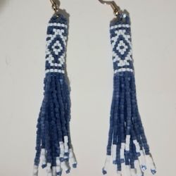 Handmade Beaded Navajo Tassel Earrings 