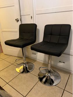 Set of 2 Adjustable Swivel Bar Stools – Brand New