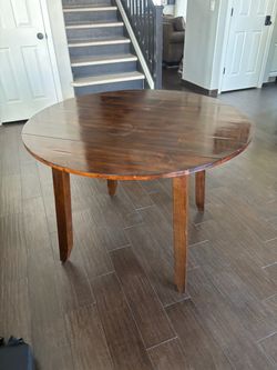 Round wooden table