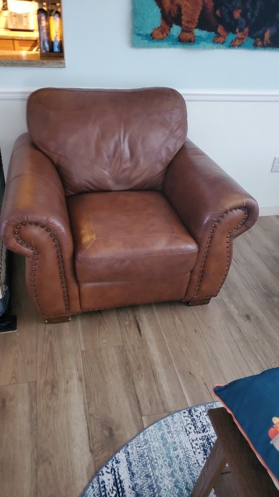 Leather Couch and Chair