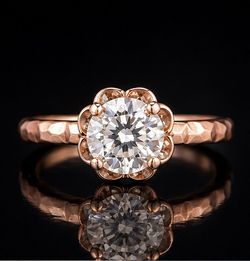 Elegant Rose Gold Diamond Solitaire Ring