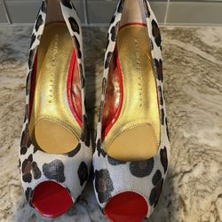 Leopard Heels With Peek A Boo Toe