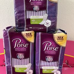 Poise Liners 3 x $ 11 total 140 counts