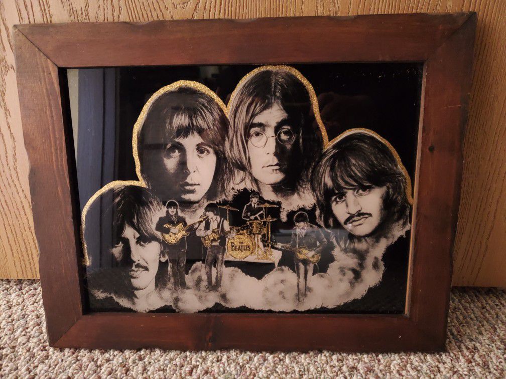 Vintage 70's Beatles Carnival Glass Picture - IBM 933960