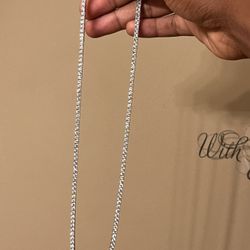 925 Sterling Silver VVS1 Diamond Tennis Necklace 