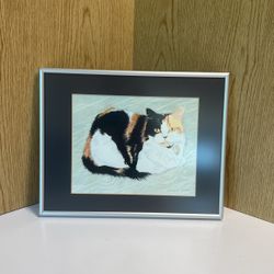Framed Calico Cat print 