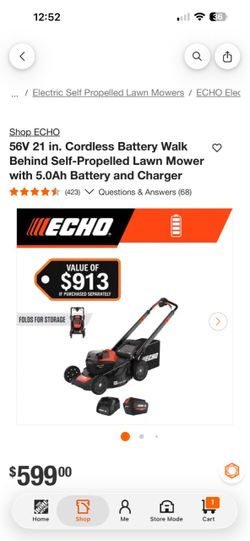 Echo 56v electric mower