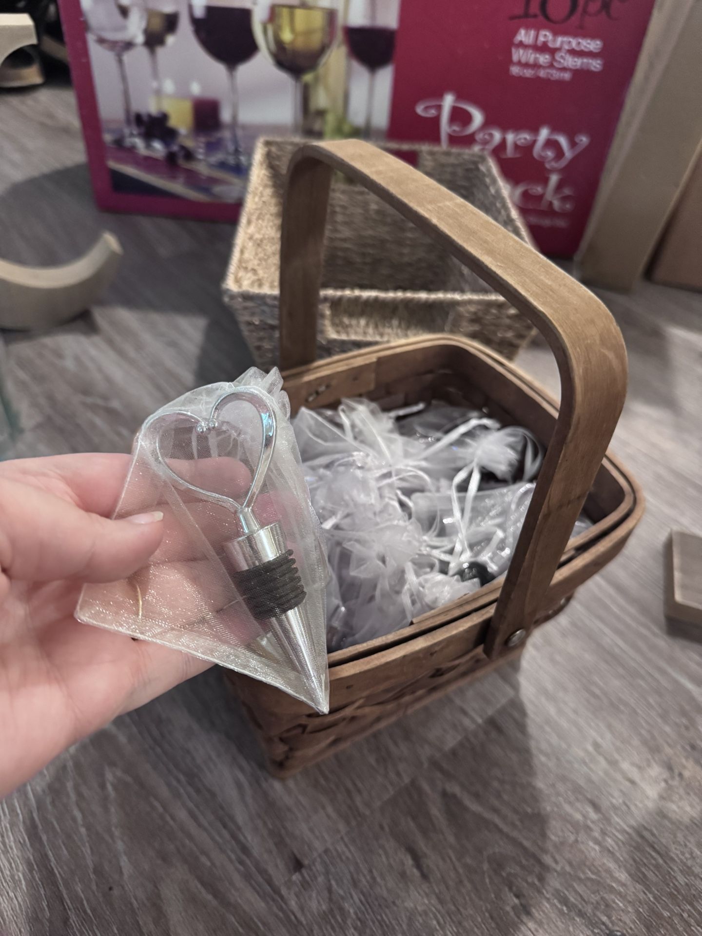 Wine Cork Wedding Favors & Basket
