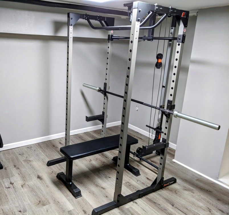 Fitness Reality XLT Power Cage Squat Rack with Optional LAT Pulldown and Accessories