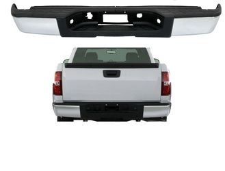 Rear Bumper Assembly Chrome Steel For 2007-2013 Chevy Silverado GMC Sierra 1500 Truck