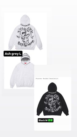 Supreme FW26’ week 1 Supreme Forever Hooded Sweatshirt Heather Grey L, Black Medium size