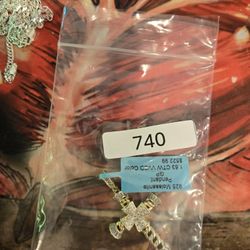 925 Moissanite Cross Pendant 1.63 VVSD Gold