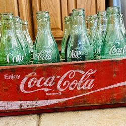 Vintage Coca Cola Crate And Bottles