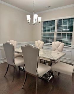 Modern Faux Marble Dining Table