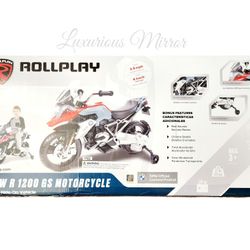 Rollplay BMW R1200 GS 6V Ride On LED Headlight Motorcycle Unisex Kids - Red/Gray