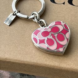 Coach Heart Locket Keychain Or Bag Charm