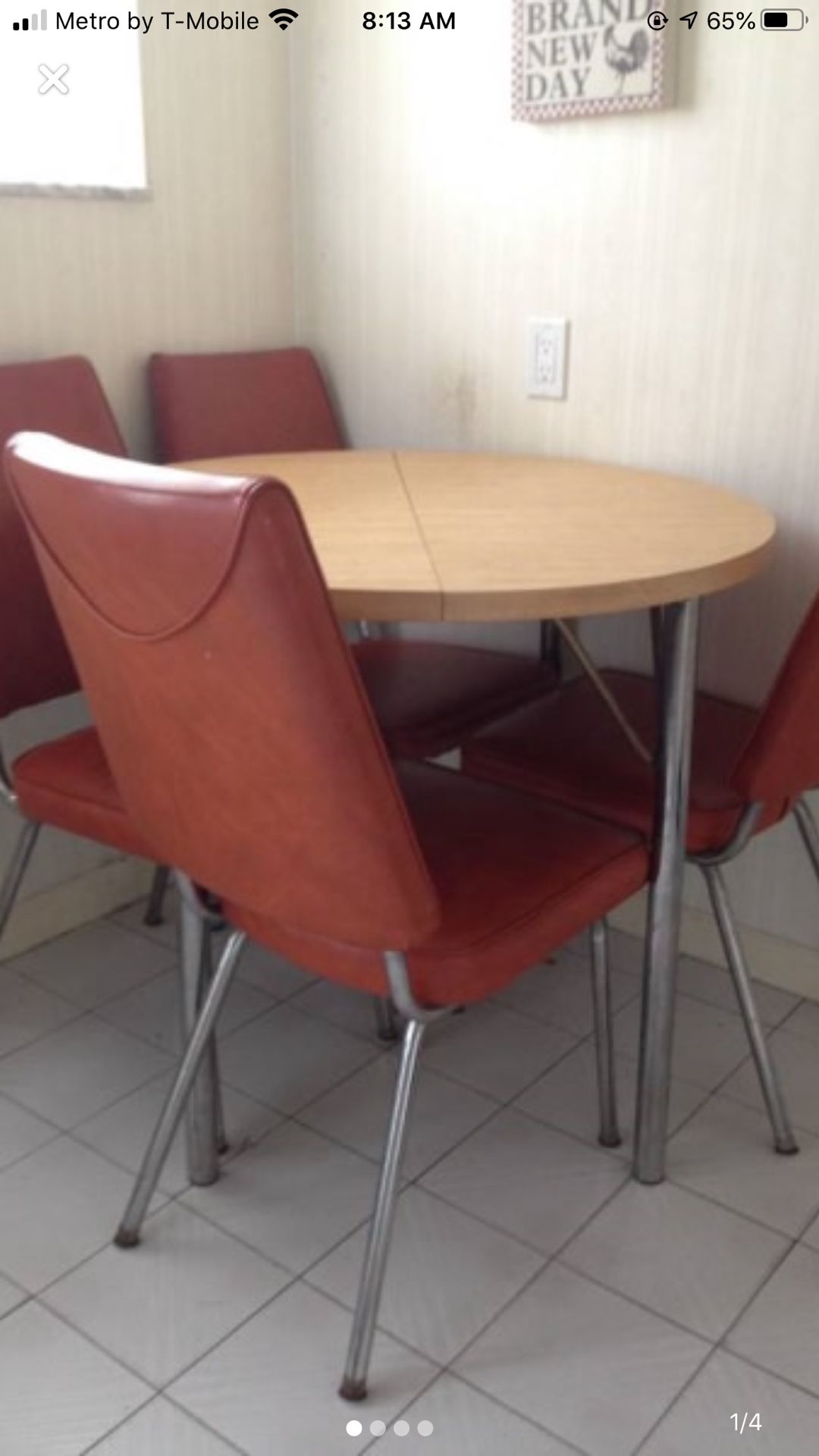 Retro Dinning Set 5 Pieces* Chrome & Red