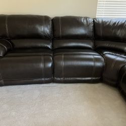Reclining Leather sofas with a Chaise