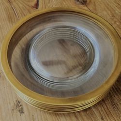 Gold Rim Glass Plates 22K Gold Plates With Gold Detailed Edges Solid Glass Plates With Gold Rims Elegant Lunch Plates 