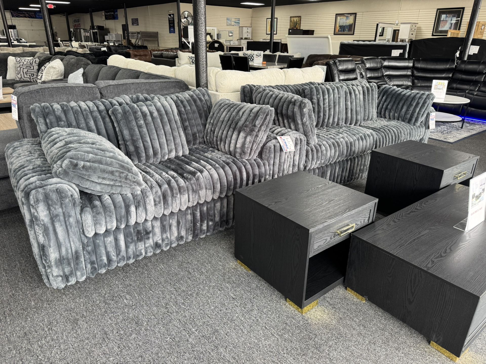 Fluffy Sofa & Loveseat. 🚚WE DELIVER🚚
