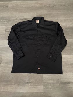 Dickies Men’s Work Black Button Up Longsleeve Shirt