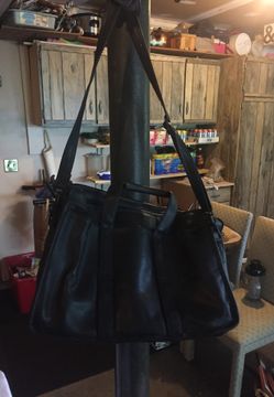 Leather brief case with strap