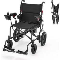 New -Electric Wheelchair for Adults Foldable, Heavy Duty Power Motorized Wheelchair for Seniors, 500W Dual Motor All Terrain Mobility Aid, 15 Miles Lo