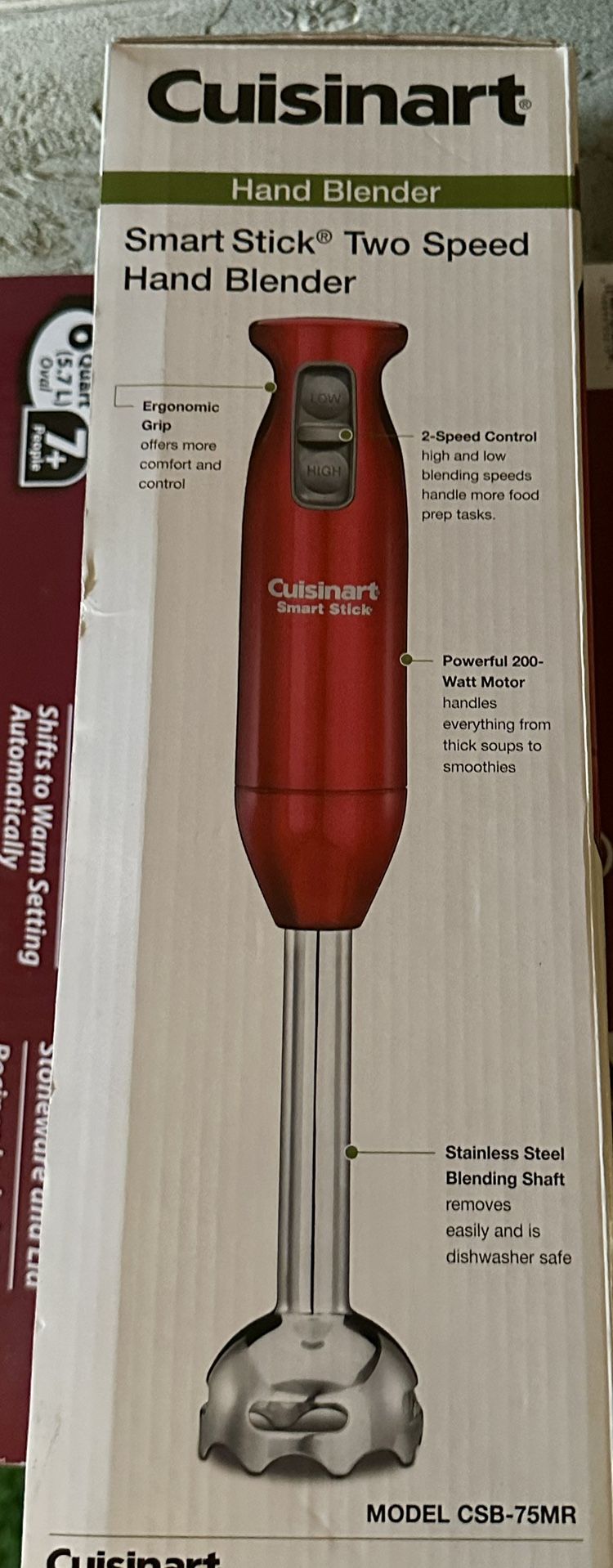 Cuisinart, Metallic Red CSB 75MR Smart Stick Speed 200 watt