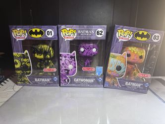 Funko Pop Batman Art Series #01,#03 and Batman returns Catwoman Target Exclusive NEW