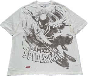 Marvel The Amazing Spider-Man Beige T Shirt Mens 2XL - 5XL New Spiderman