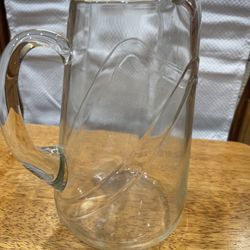 Clear Glass Pitcher With Ice Catcher 8” Tall