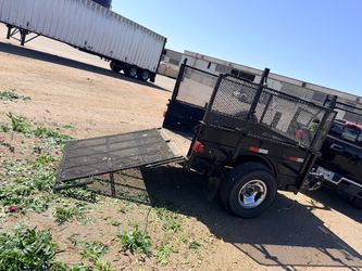 Single Axle Utility Trailer with Mesh Sides and Ramp