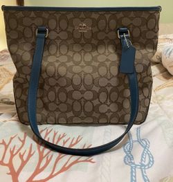 Coach Khaki and Teal Purse