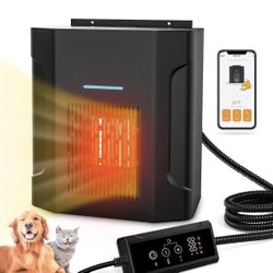 Dog House Heater with Thermostat & APP Remote, 300 Watts Kennel Dog Heater Adjustable Temperature and Timer, Ideal for Outdoor Dog House, Cat House, C