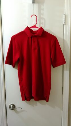 George Young Men's Short Sleeve Polo **Red ** School Uniform / Work Shirt. Size 34 - 36