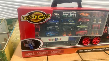 Fast lane car case with toyrus truck