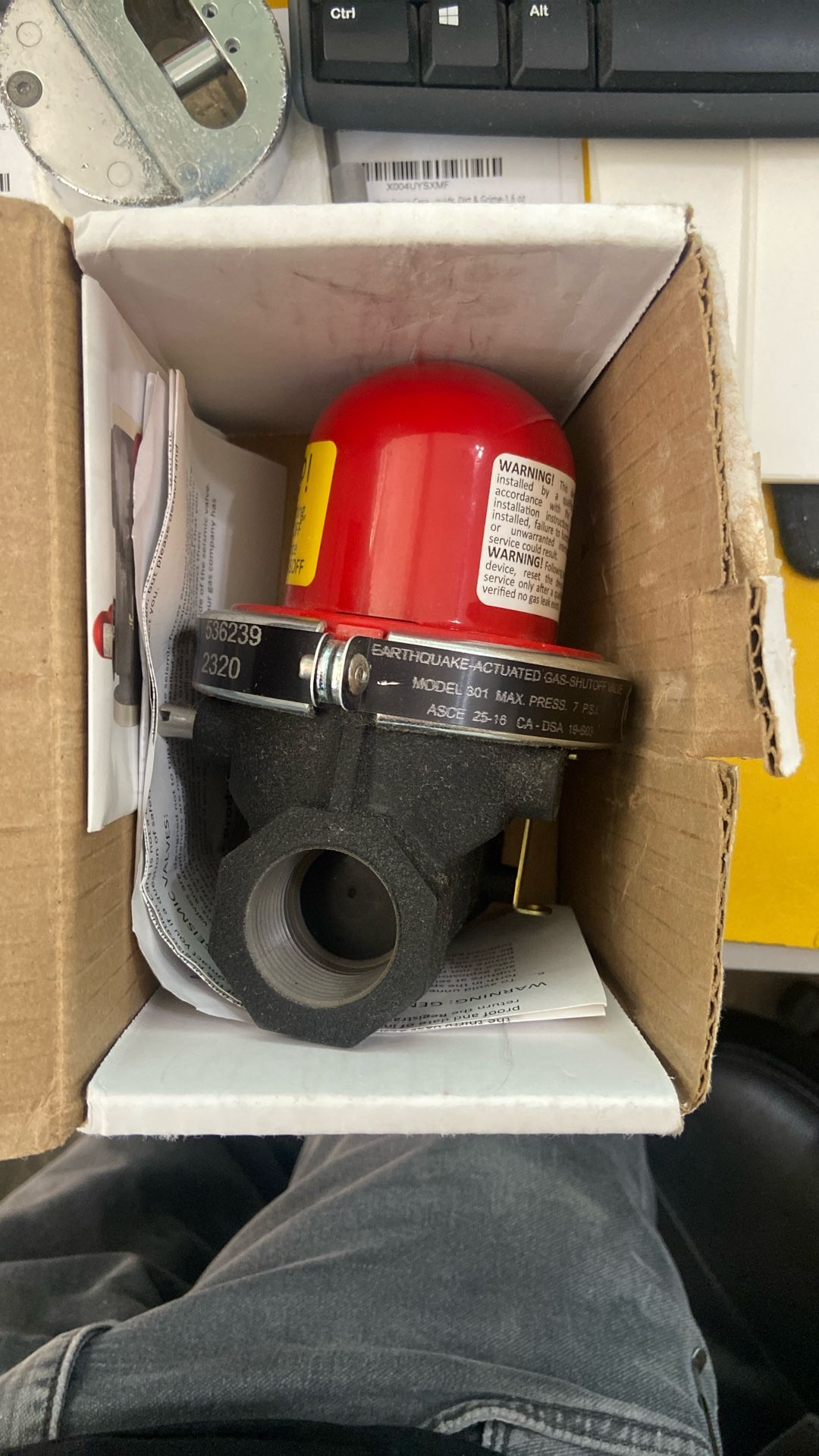 Pacific seismic Model 301 1 Inch Earthquake valve